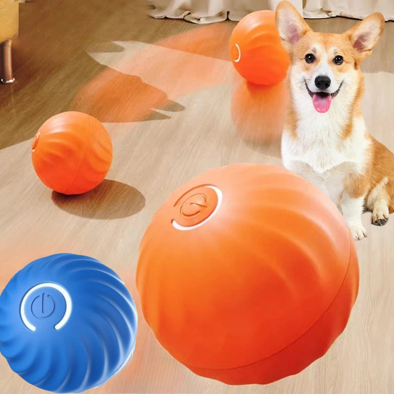 Pelota de juguete para mascotas movimiento automático, USB inteligente, saltando, giratorio, interactivo,