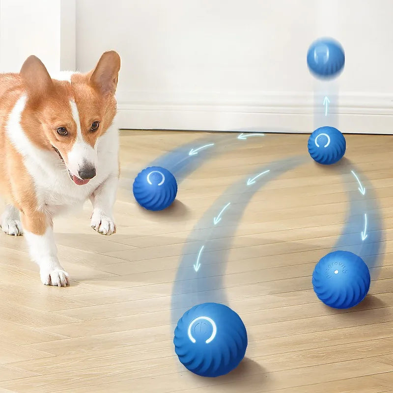 Pelota de juguete para mascotas movimiento automático, USB inteligente, saltando, giratorio, interactivo,